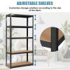 72 Inch Storage Rack with 5 Adjustable Shelves for Books Kitchenware